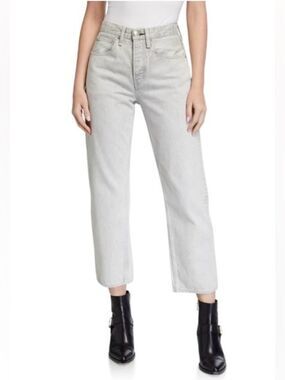 Rag & Bone Maya Wide Leg Ankle Straight Jean Glacier Gray Size 29